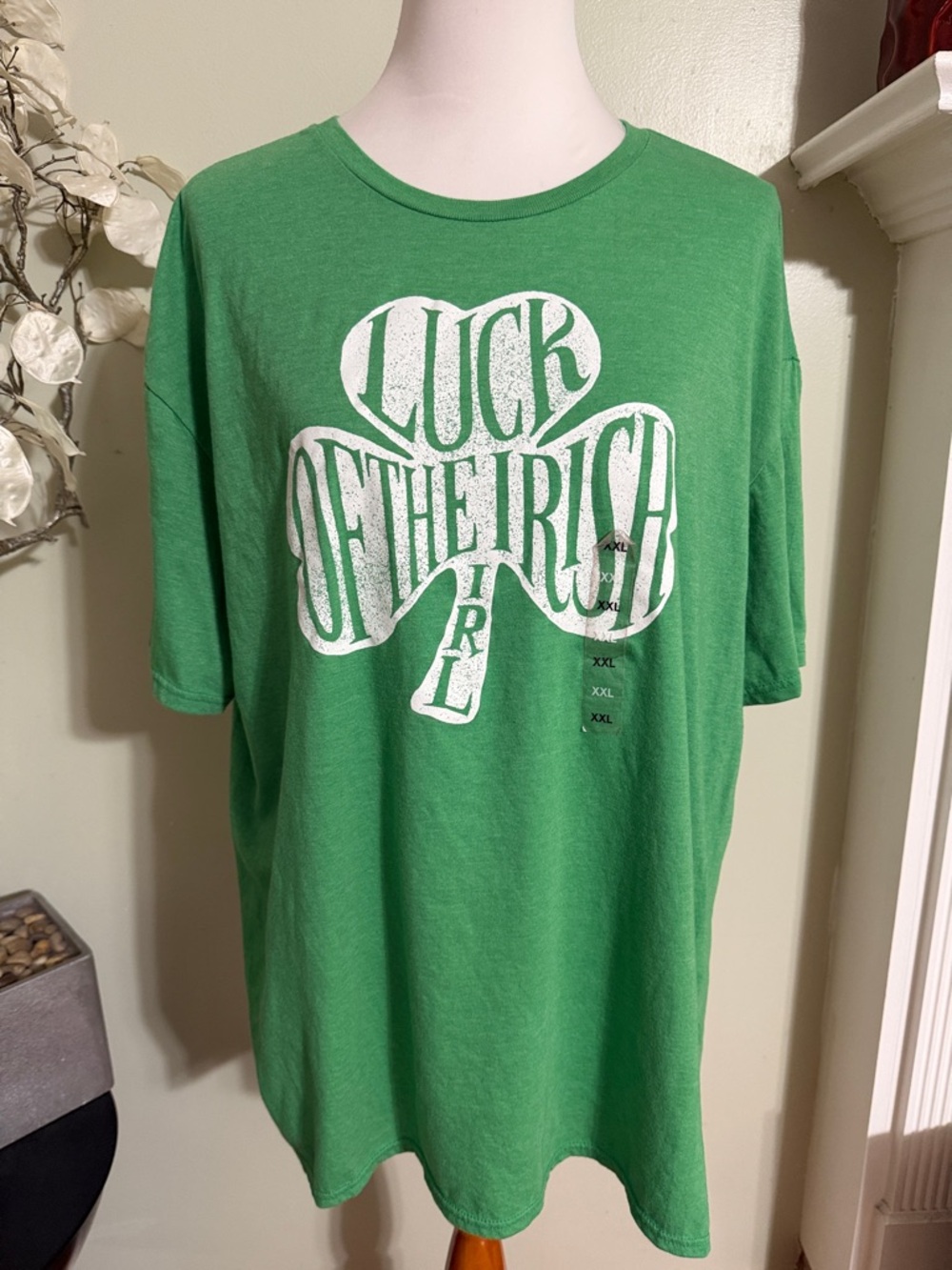 Sonoma Green Tee with White Shamrock Graphic - Picture 2 of 4